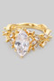 Lavish Stone And Leaf Cz Ring