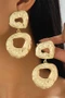 Large Hammered Tiered Geo Drop Earrings