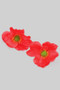 Coral Fabric Flower Post Earrings