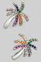 Rainbow Cz Palm Tree Studs