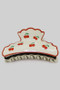Scalloped Edged Cherry Print Hair Clip
