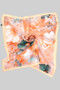 Colorful Flower Print Silky Square Scarf