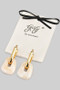 18K Gold Dipped Rectangle Hoops With Acrylic Resin
