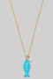 Enamel Fish Pendant Chain Necklace