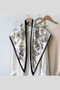 Silky Rose Print Shoulder Neck Handbag Scarf