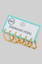Stainless Steel Three Pair Oval Hoop Set