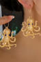 Octopus Charm Hoop Earrings