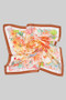 Vibrant Colored Flower Silky Square Scarf