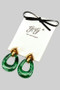 Stainless Steel Acrylic Resin Hoop Drop Earrings