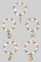 Five Piece Fwp Shell Charm Stretch Ring Set