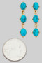 Triple Turquoise Stone Tiered Drop Earrings