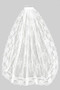 Floral Pattern Lace Veil With Hair Comb