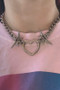 Stainless Heart Pendant Spike Cluster Chain Necklace