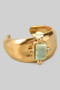 18K Steel Hammered Ring With Turquoise Stone