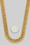 Double Stacked Round Link Textured Chain Necklace