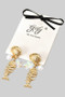 Stainless Steel Shell Fish Star Pearl Charm Earrings