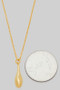 Hammered Drop Pendant Brass Necklace