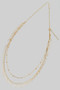 Layered Chain Belt With Beads And Dangling Bars