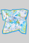 Beautiful Flower Print Silky Square Scarf