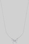 Dainty Cz Pave Bow Pendant Brass Necklace
