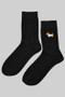 Cable Knit Socks With Embroidered French Hot Dog