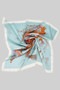 Floral Horse Silhouette Silky Square Scarf