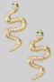 Pave Twisted Snake Drop Earrings