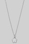Dainty Flower Pendant With Cz Brass Necklace