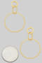 Interlocking Brass Tiered Circle Drop Earrings
