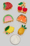 Six Piece Assorted Fruit Mini Hair Clips
