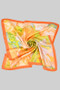Silky Square Scarf With Multi Colored Floral Print