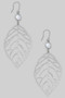 Cutout Leaf Drop Earrings With Pearl Accent