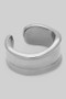 Wavy Brass Cuff Ring With Indent