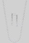 Cz Square Tennis Necklace With Matching Earrings