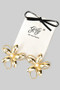 Stainless Steel Flower And Pearl Post Earrings