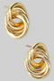 Brass Coiled Cluster Post Earrings