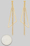 Triangular Brass Drop Earrings With Bead And Rs Strands