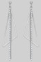 Triangular Brass Drop Earrings With Bead And Rs Strands
