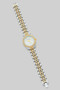 Lavish Ladies Round Face Watch With Pave Numbers