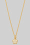 Dainty Flower Pendant With Cz Brass Necklace