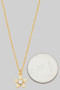 Dainty Cz Pave Flower Pendant Brass Necklace