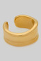 Wavy Brass Cuff Ring With Indent