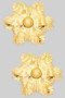 Ridged Brass Flower Statement Earrings