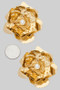 Hammered Flower Statement Earrings With Pearl