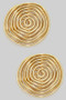 Swirly Curved Brass Post Earrings