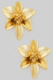 Lavish Brass Flower Post Earrings