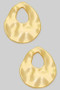 Hammered Cut Out Tear Drop Earrings