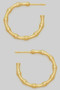 14K Gold Dipped One Inch Bamboo Hoops