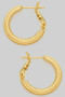 14K Gold Dipped Ridged Three Quarter Inch Hoops