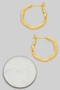14K Gold Dipped Ridged Hexagon Hoops